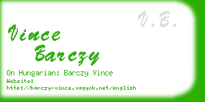 vince barczy business card